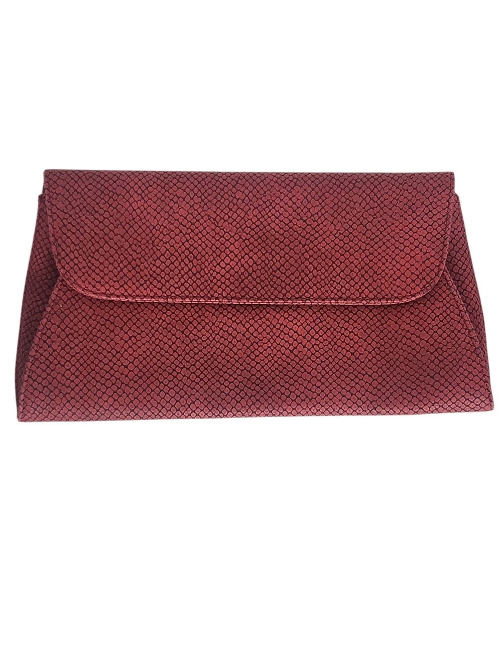 Urban Expressions Red Faux Snakeskin Embossed Clutch